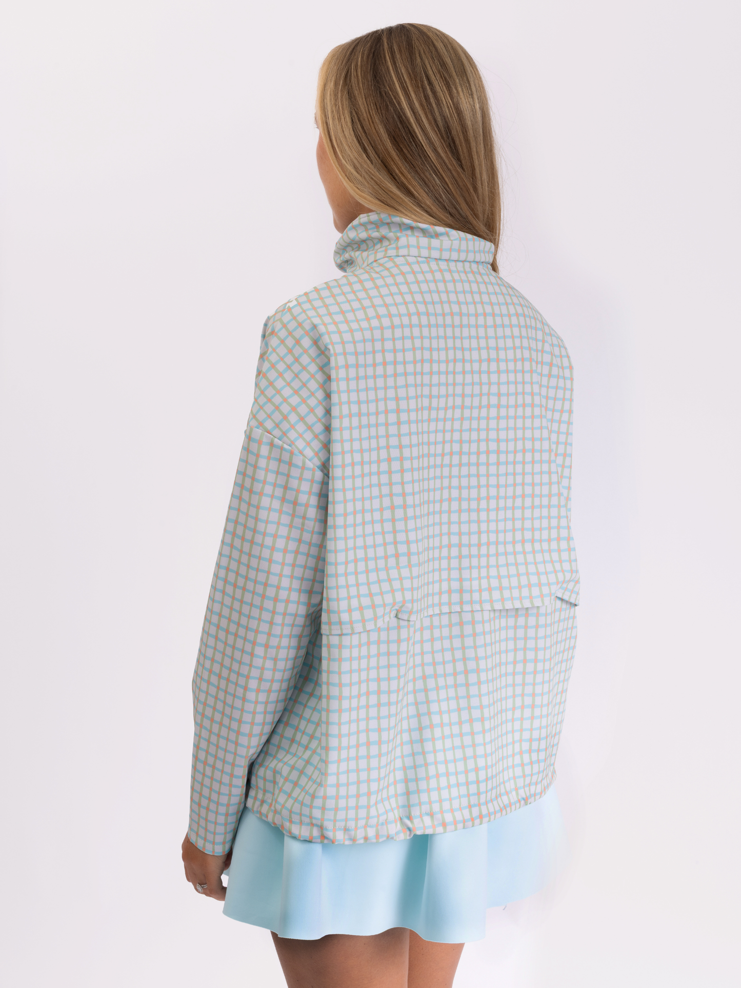 THE ROUTINE JACKET IN SHERBET GRID